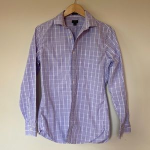 J. Crew Thompson dress shirt. Purple tattersall. Size S/14/14.5